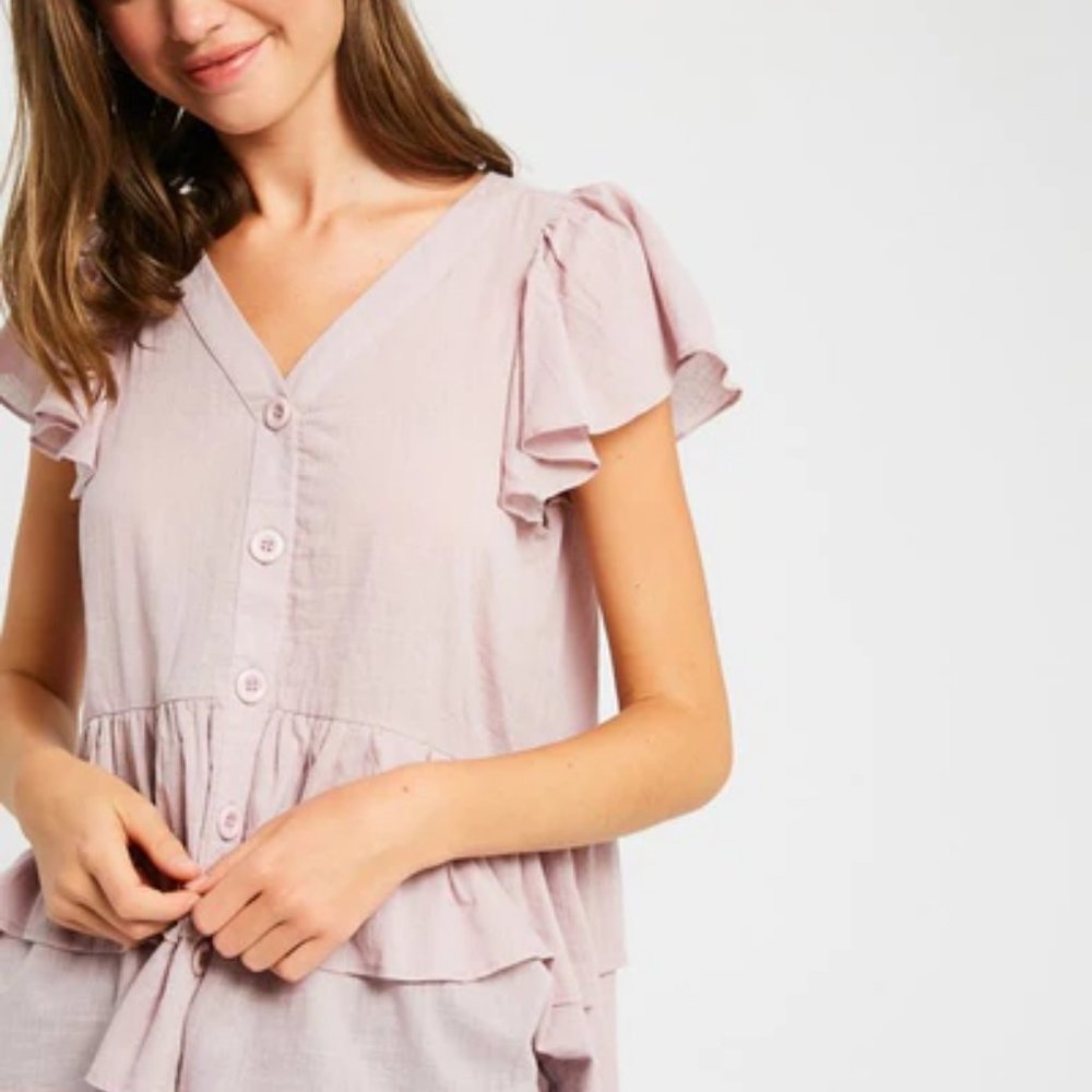 Lilac Ruffle Top